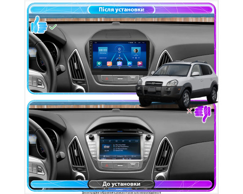 Штатная магнитола Lesko для Hyundai Tucson II 2009-2015 экран 10" 2/32Gb 4G Wi-Fi GPS Top