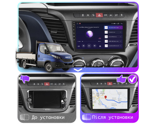 Штатная магнитола Lesko для IVECO Daily VI Рестайлинг 2019-н.в. экран 9" 2/32Gb 4G Wi-Fi GPS Top