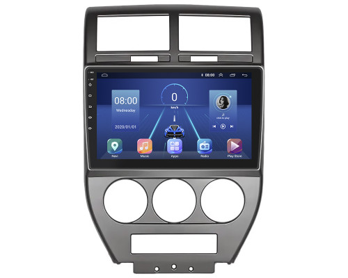 Штатная магнитола Lesko для Jeep Compass I 2006-2010 экран 10" 2/32Gb 4G Wi-Fi GPS Top