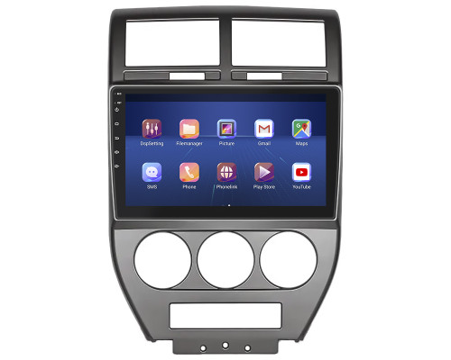 Штатная магнитола Lesko для Jeep Compass I 2006-2010 экран 10" 4/32Gb 4G Wi-Fi GPS Top