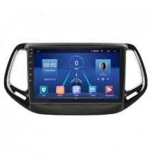 Штатная магнитола Lesko для Jeep Compass II 2017-н.в. экран 10" 6/128Gb 4G Wi-Fi GPS Top