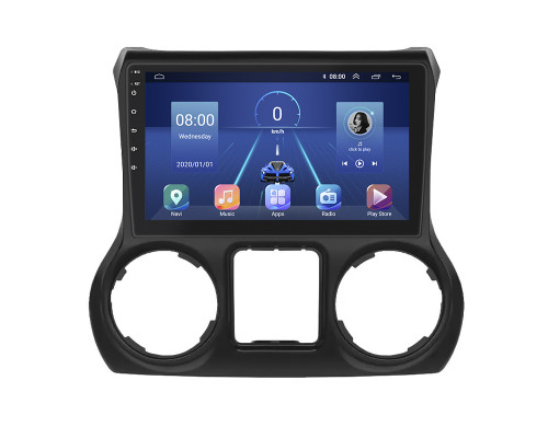 Штатная магнитола Lesko для Jeep Wrangler III (JK) 2007-2018 экран 10" 2/32Gb 4G Wi-Fi GPS Top
