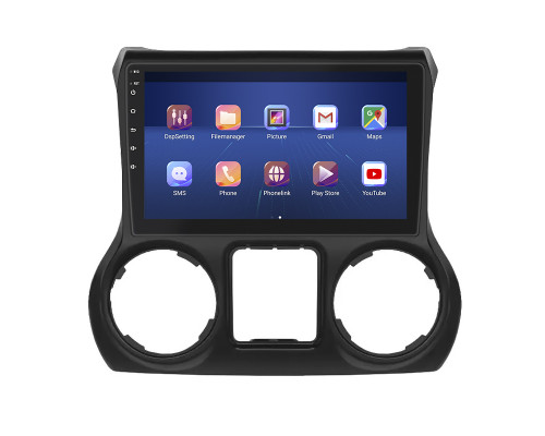 Штатная магнитола Lesko для Jeep Wrangler III (JK) 2007-2018 экран 10" 4/64Gb 4G Wi-Fi GPS Top
