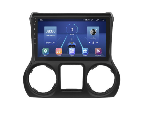 Штатная магнитола Lesko для Jeep Wrangler III (JK) 2007-2018 экран 10" 6/128Gb 4G Wi-Fi GPS Top