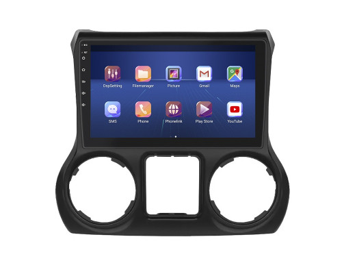 Штатная магнитола Lesko для Jeep Wrangler III (JK) 2007-2018 экран 10" 6/128Gb 4G Wi-Fi GPS Top