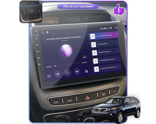 Штатная магнитола Lesko для Kia Sorento II Рестайлинг ver 2 2012-2015 экран 9" 2/32Gb Wi-Fi GPS Base