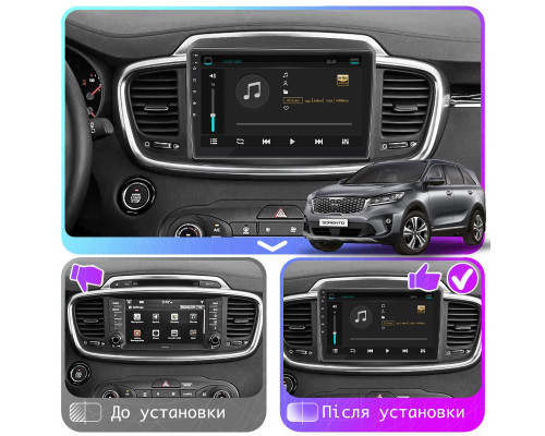 Штатная магнитола Lesko для Kia Sorento III Prime Рестайлинг 2017-2020 экран 10" 6/128Gb 4G Wi-Fi GPS Top