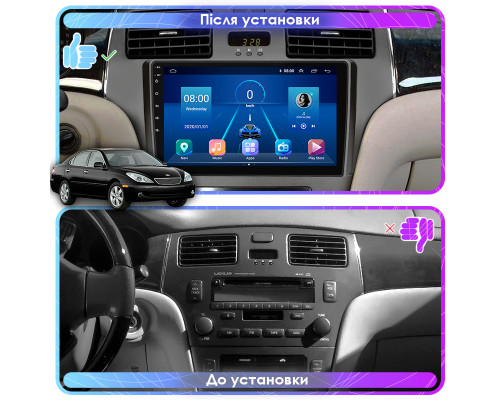 Штатная магнитола Lesko для Lexus ES IV 2001-2003 экран 9" 6/128Gb 4G Wi-Fi GPS Top