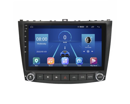 Штатная магнитола Lesko для Lexus IS II Рестайлинг 2008-2010 экран 10" 6/128Gb 4G Wi-Fi GPS Top
