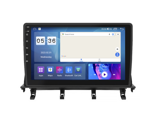 Штатная магнитола Lesko для Mazda 2 I (DY) Рестайлинг 2005-2007 экран 10" 2/32Gb CarPlay 4G Wi-Fi GPS Prime