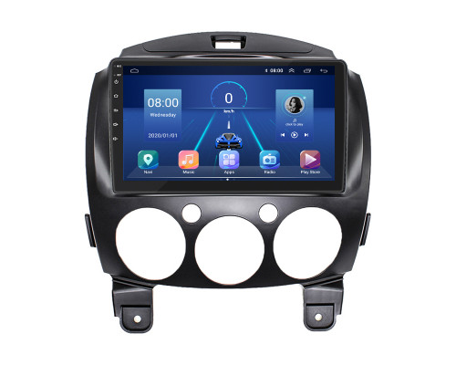 Штатная магнитола Lesko для Mazda 2 II (DE) 2007-2010 экран 9" 4/64Gb 4G Wi-Fi GPS Top