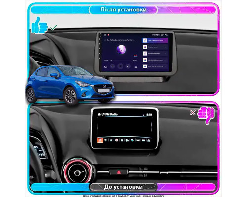 Штатная магнитола Lesko для Mazda 2 III (DJ) 2014-2019 экран 9" 1/16Gb Wi-Fi GPS Base
