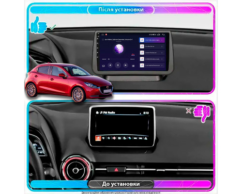 Штатная магнитола Lesko для Mazda 2 III (DJ) Рестайлинг 2019-н.в. экран 9" 2/32Gb 4G Wi-Fi GPS Top