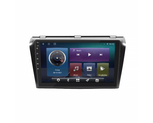 Штатная магнитола Lesko для Mazda 3 I (BK) Рестайлинг 2006-2009 экран 9" 4/64Gb 4G Wi-Fi GPS Top