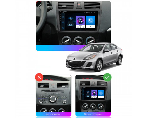 Штатная магнитола Lesko для Mazda 3 II (BL) 2008-2011 экран 9" 2/32Gb Wi-Fi GPS Base