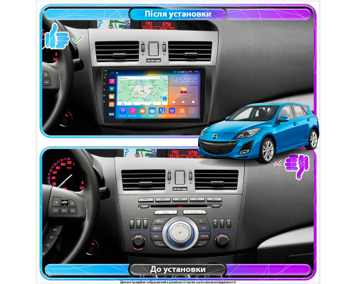 Штатная магнитола Lesko для Mazda 3 II (BL) 2008-2011 экран 9" 4/64Gb CarPlay 4G Wi-Fi GPS Prime