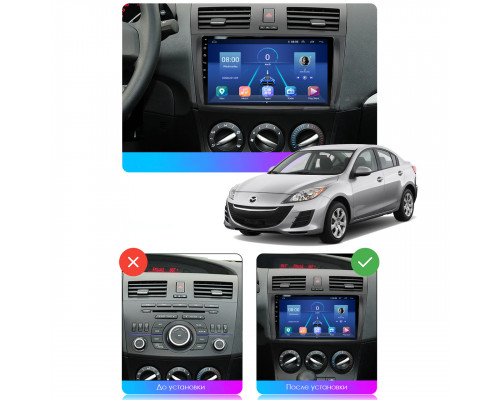 Штатная магнитола Lesko для Mazda 3 II (BL) 2008-2011 экран 9" 6/128Gb 4G Wi-Fi GPS Top