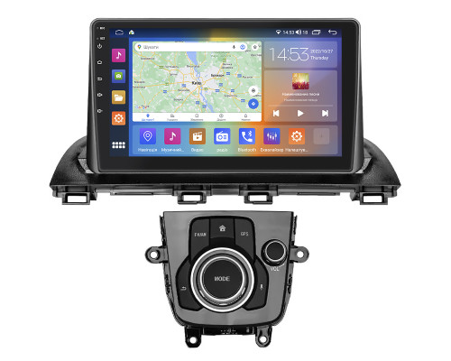 Штатная магнитола Lesko для Mazda 3 III (BM) Рестайлинг 2016-2019 экран 9" 4/64Gb CarPlay 4G Wi-Fi GPS Prime