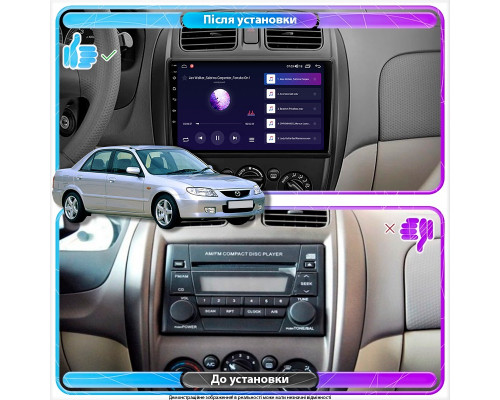 Штатная магнитола Lesko для Mazda 323 VI (BJ) Рестайлинг 2000-2003 экран 9" 2/32Gb Wi-Fi GPS Base