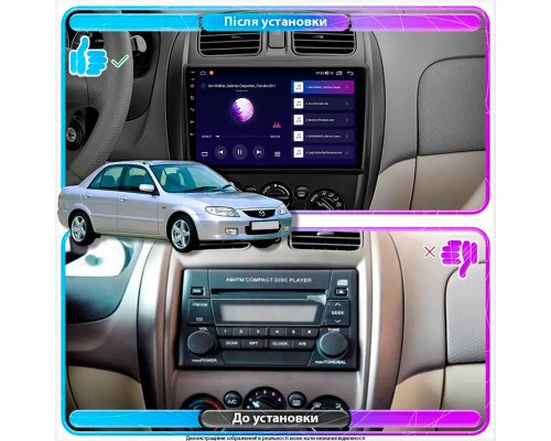 Штатная магнитола Lesko для Mazda 323 VI (BJ) Рестайлинг 2000-2003 экран 9" 4/64Gb CarPlay 4G Wi-Fi GPS Prime