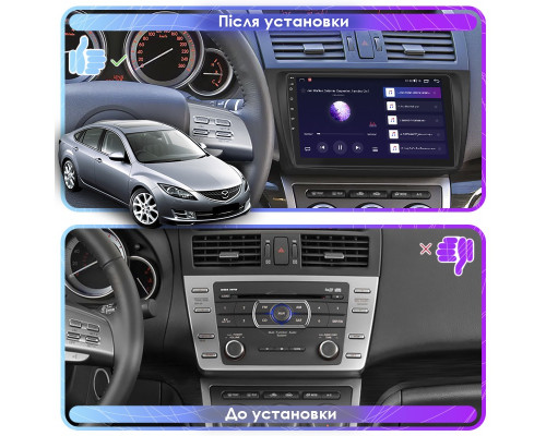 Штатная магнитола Lesko для Mazda 6 II (GH) 2007-2009 экран 9" 2/32Gb 4G Wi-Fi GPS Top