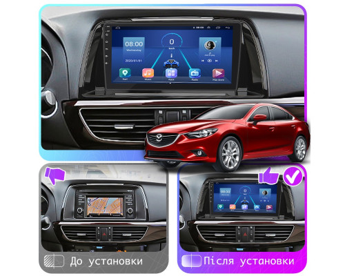 Штатная магнитола Lesko для Mazda 6 III (GJ) 2012-2015 экран 9" 2/32Gb Wi-Fi GPS Base