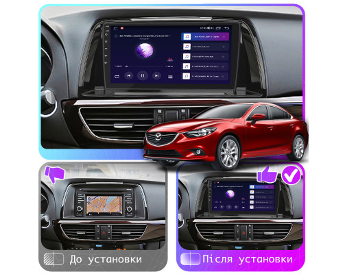Штатная магнитола Lesko для Mazda 6 III (GJ) 2012-2015 экран 9" 4/64Gb CarPlay 4G Wi-Fi GPS Prime