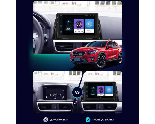 Штатная магнитола Lesko для Mazda CX-5 I Рестайлинг 2015-2017 экран 10" 6/128Gb 4G Wi-Fi GPS Top