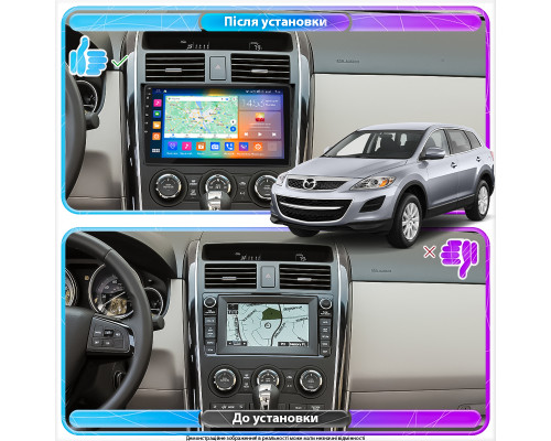 Штатная магнитола Lesko для Mazda CX-9 I 2006-2012 экран 10" 2/32Gb CarPlay 4G Wi-Fi GPS Prime