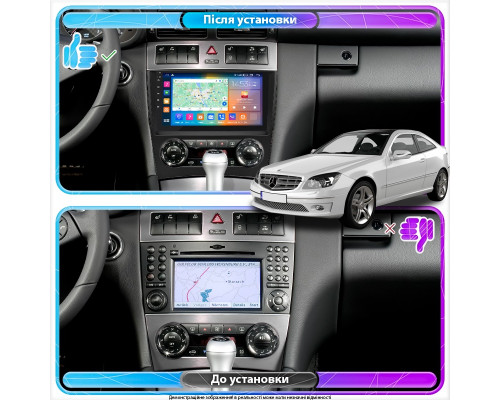 Штатная магнитола Lesko для Mercedes-Benz C-Класс II (W203) Рестайлинг 2004-2008 экран 9" 2/32Gb CarPlay 4G Wi-Fi GPS Prime