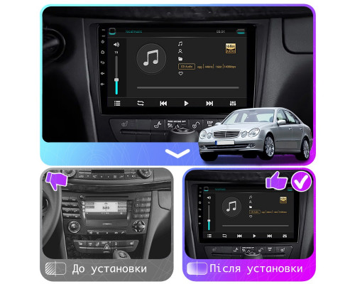 Штатная магнитола Lesko для Mercedes-Benz E-Класс III (W211, S211) 2002-2006 экран 9" 2/32Gb Wi-Fi GPS Base