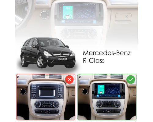 Штатная магнитола Lesko для Mercedes-Benz R-Класс I 2005-2007 экран 9" 1/16Gb Wi-Fi GPS Base