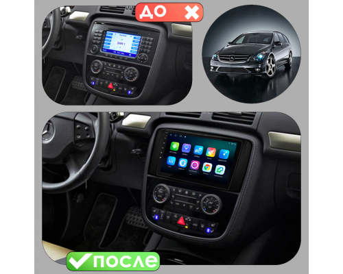 Штатная магнитола Lesko для Mercedes-Benz R-Класс I Рестайлинг 2007-2010 экран 9" 4/64Gb 4G Wi-Fi GPS Top