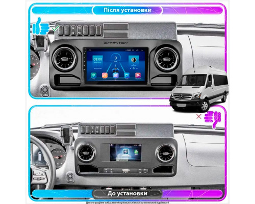 Штатная магнитола Lesko для Mercedes-Benz Sprinter III (W907/910) 2018-н.в. экран 10" 6/128Gb 4G Wi-Fi GPS Top