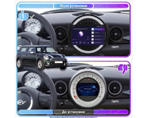 Штатная магнитола Lesko для MINI Clubman I Рестайлинг 2010-2014 экран 9" 2/32Gb Wi-Fi GPS Base