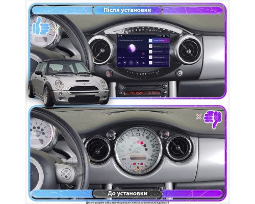 Штатная магнитола Lesko для MINI Hatch I (R50) 2000-2006 экран 9" 4/64Gb 4G Wi-Fi GPS Top