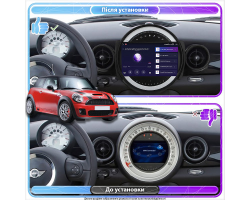 Штатная магнитола Lesko для MINI Hatch II (R56) Рестайлинг 2010-2013 экран 9" 2/32Gb CarPlay 4G Wi-Fi GPS Prime