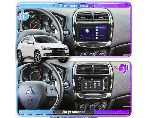 Штатная магнитола Lesko для Mitsubishi ASX I Рестайлинг 2 2016-2020 экран 9" 6/128Gb 4G Wi-Fi GPS Top