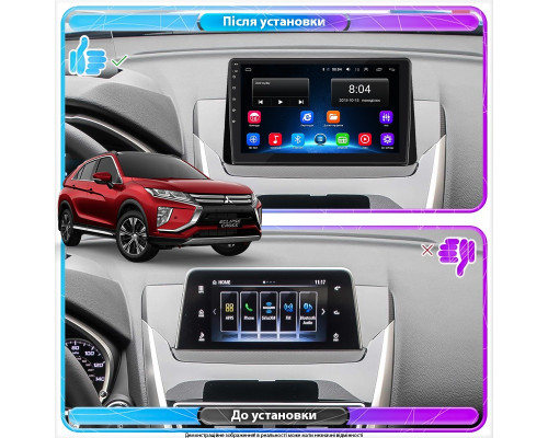 Штатная магнитола Lesko для Mitsubishi Eclipse Cross I 2017-2020 экран 10" 2/32Gb Wi-Fi GPS Base