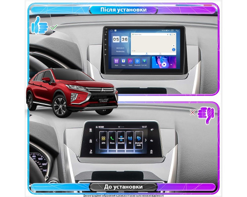 Штатная магнитола Lesko для Mitsubishi Eclipse Cross I 2017-2020 экран 10" 2/32Gb CarPlay 4G Wi-Fi GPS Prime