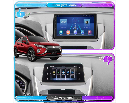 Штатная магнитола Lesko для Mitsubishi Eclipse Cross I 2017-2020 экран 10" 4/64Gb 4G Wi-Fi GPS Top