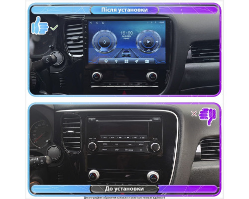 Штатная магнитола Lesko для Mitsubishi Outlander III Рестайлинг 3 2018-н.в. экран 10" 4/32Gb 4G Wi-Fi GPS Top