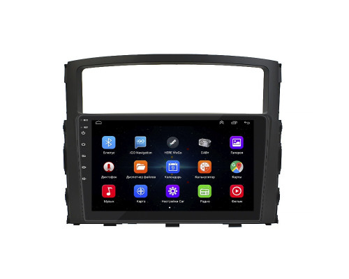 Штатная магнитола Lesko для Mitsubishi Pajero IV Рестайлинг 1 2011-2014 экран 9" 2/32Gb Wi-Fi GPS Base