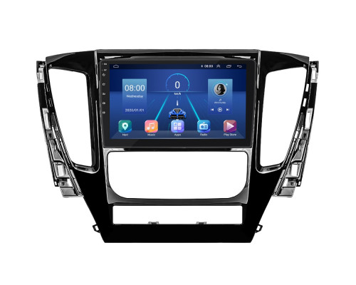 Штатная магнитола Lesko для Mitsubishi Pajero Sport III 2015-2021 экран 9" 4/64Gb 4G Wi-Fi GPS Top