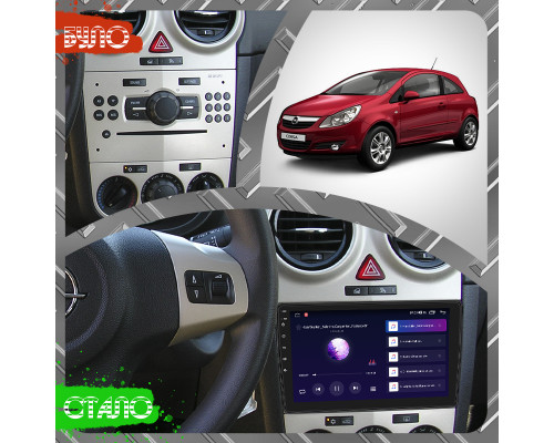 Штатная магнитола Lesko для Opel Corsa D 2006-2010 экран 9" 2/32Gb CarPlay 4G Wi-Fi GPS Prime