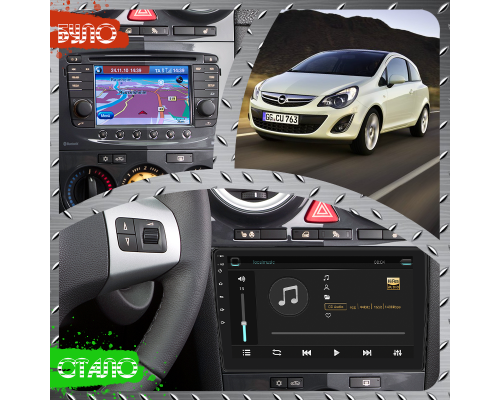 Штатная магнитола Lesko для Opel Corsa D Рестайлинг II 2011-2014 экран 9" 2/32Gb Wi-Fi GPS Base
