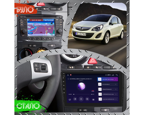 Штатная магнитола Lesko для Opel Corsa D Рестайлинг II 2011-2014 экран 9" 4/64Gb CarPlay 4G Wi-Fi GPS Prime