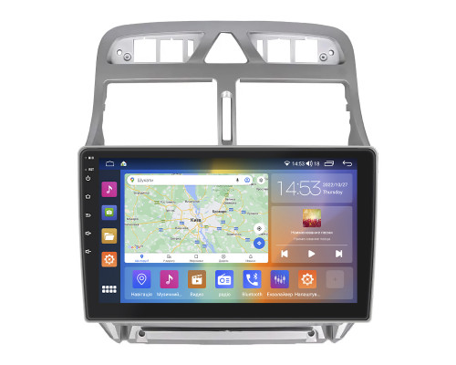 Штатная магнитола Lesko для Peugeot 307 I 2001-2005 экран 9" 4/64Gb CarPlay 4G Wi-Fi GPS Prime