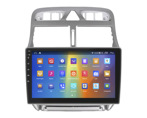Штатная магнитола Lesko для Peugeot 307 I 2001-2005 экран 9" 4/64Gb CarPlay 4G Wi-Fi GPS Prime