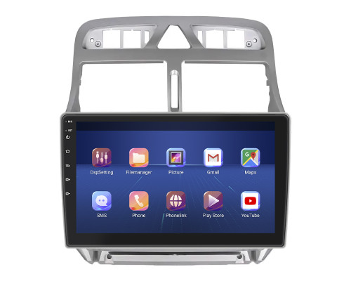 Штатная магнитола Lesko для Peugeot 307 I 2001-2005 экран 9" 4/64Gb 4G Wi-Fi GPS Top